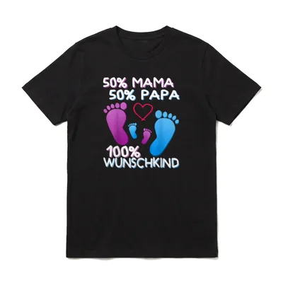 Mama Papa Babyfüße Wunschkind T-Shirt – Klassisches T-Shirt in Schwarz