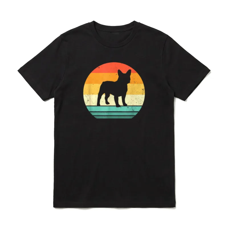 Retro French Bulldog Dog T-Shirt – Klassisches T-Shirt in Schwarz