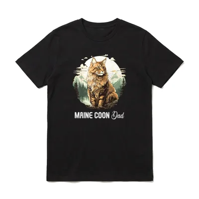 Maine Coon Dad Kätzchen T-Shirt – Klassisches T-Shirt in Schwarz