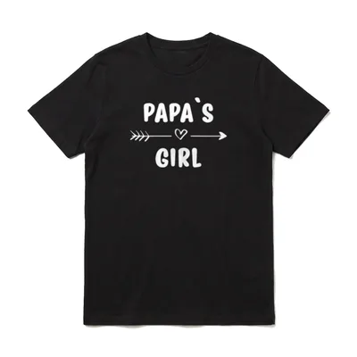 Papa's Girl Papas Mädchen T-Shirt – Klassisches T-Shirt in Schwarz