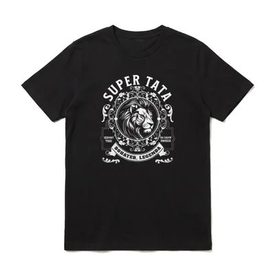 Super Tata Lew Prezent T-Shirt – Klassisches T-Shirt in Schwarz