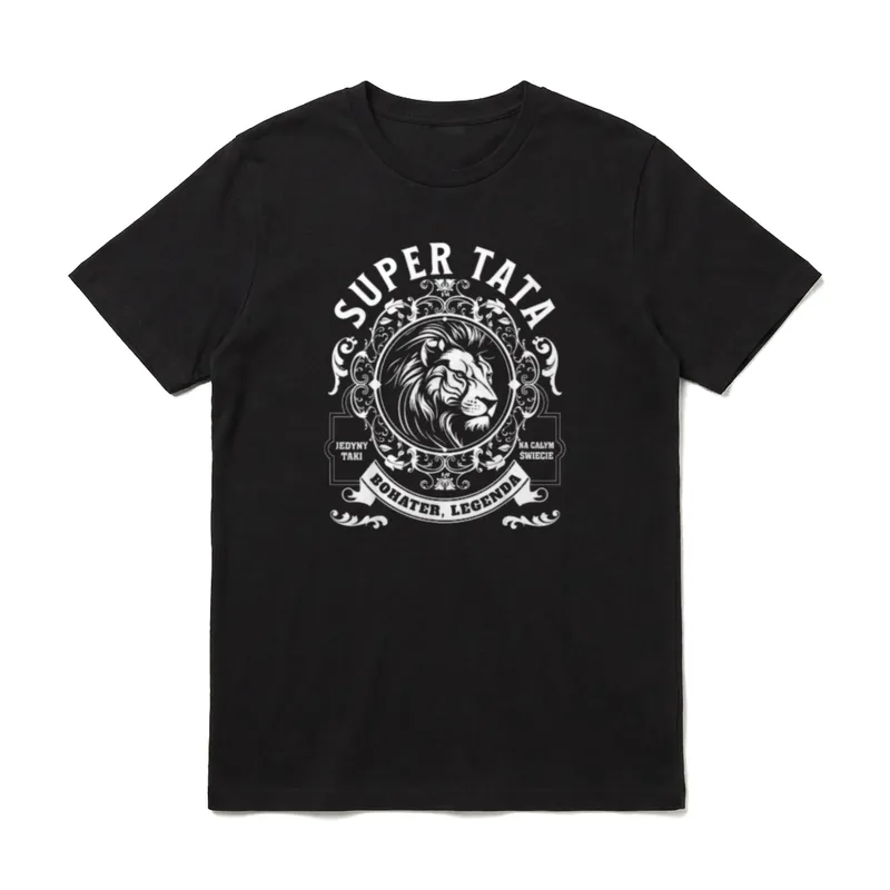 Super Tata Lew Prezent T-Shirt – Klassisches T-Shirt in Schwarz