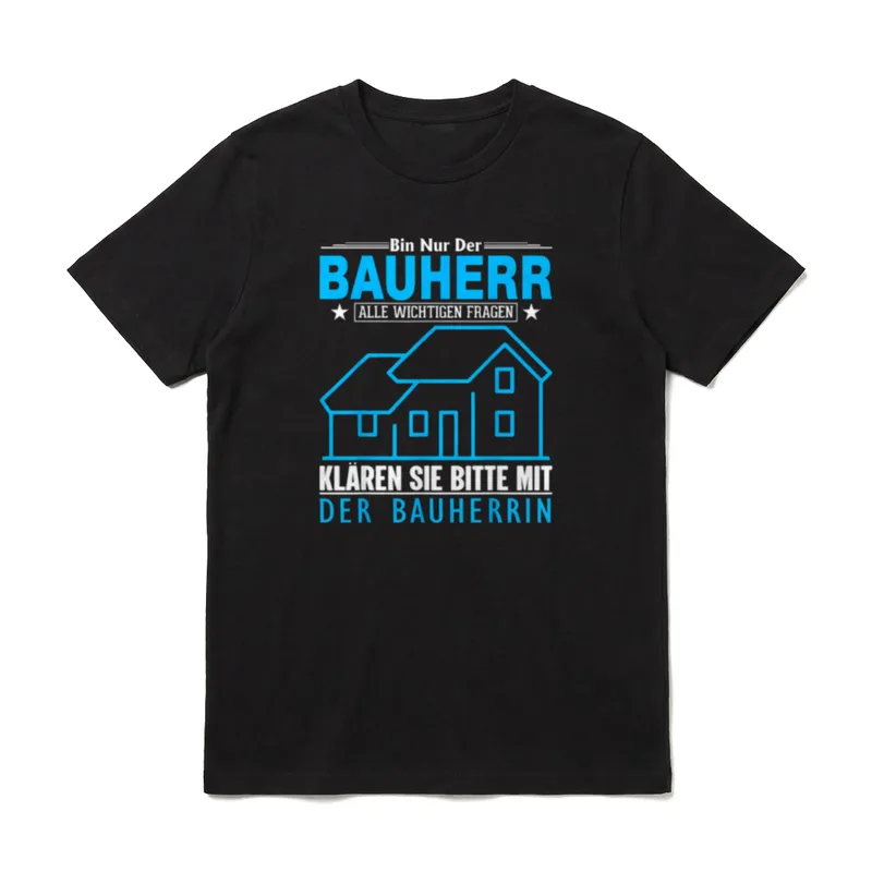 Lustiges Bauherr Papa Richtfest T-Shirt – Klassisches T-Shirt in Schwarz