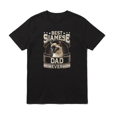 Siamkatzen BEST SIAMESE DAD T-Shirt – Klassisches T-Shirt in Schwarz