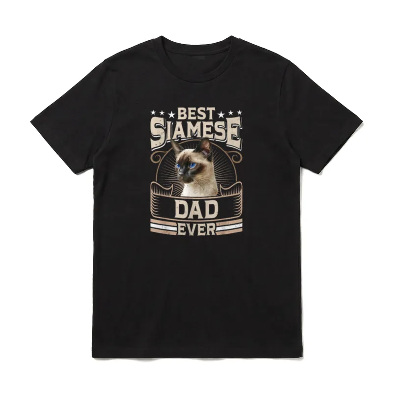 Siamkatzen BEST SIAMESE DAD T-Shirt – Klassisches T-Shirt in Schwarz