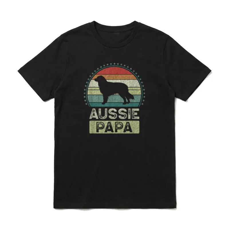 Aussie Papa Australian Shepherd T-Shirt – Klassisches T-Shirt in Schwarz