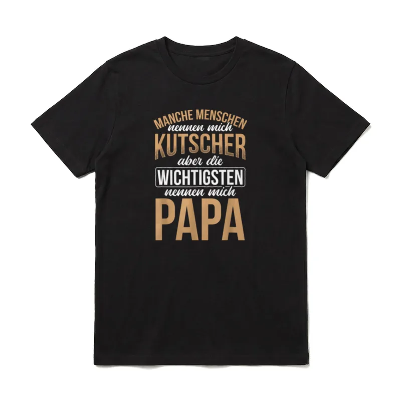 Kutscher Und Papa Pferdekutsche T-Shirt – Klassisches T-Shirt in Schwarz