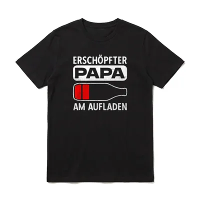 Genervte Eltern und erschöpfter T-Shirt – Klassisches T-Shirt in Schwarz