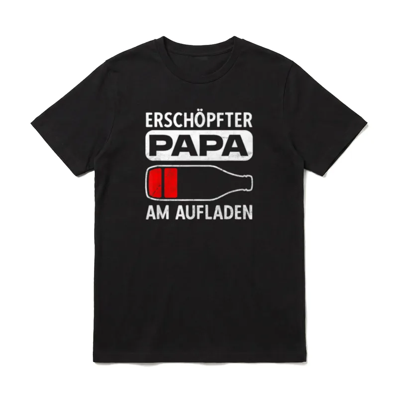 Genervte Eltern und erschöpfter T-Shirt – Klassisches T-Shirt in Schwarz