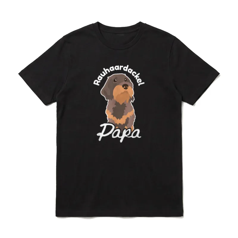 Rauhaardackel Papa Dachshund Herrchen T-Shirt – Klassisches T-Shirt in Schwarz