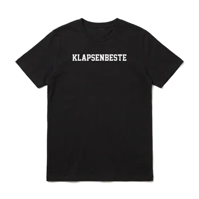 Klapsenbeste Klapsen Beste Frau T-Shirt – Schriftzug KLAPSENBESTE in weißen Blockbuchstaben – Klassisches T-Shirt in Schwarz