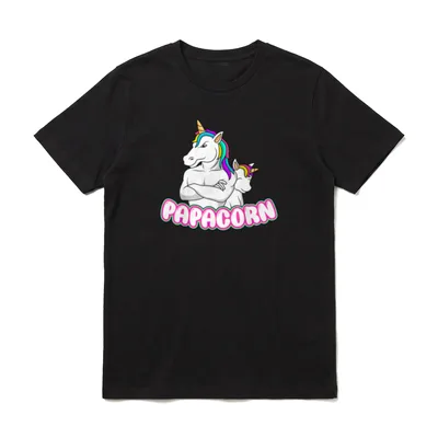 Papacorn Einhorn Papa T-Shirt – Klassisches T-Shirt in Schwarz