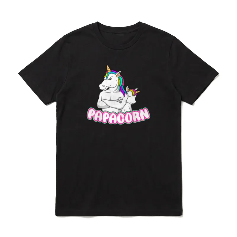 Papacorn Einhorn Papa T-Shirt – Klassisches T-Shirt in Schwarz