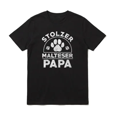Proud Malteser Papa Hundeliebhaber T-Shirt – Klassisches T-Shirt in Schwarz