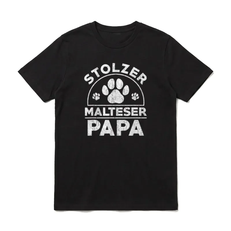 Proud Malteser Papa Hundeliebhaber T-Shirt – Klassisches T-Shirt in Schwarz