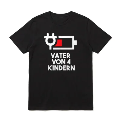 Vater von 4 Kindern Lustig T-Shirt – Klassisches T-Shirt in Schwarz