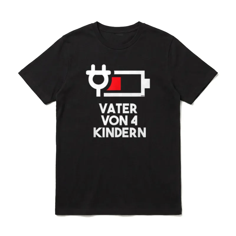 Vater von 4 Kindern Lustig T-Shirt – Klassisches T-Shirt in Schwarz