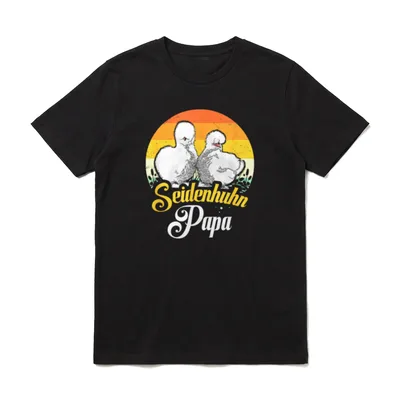 Seidenhuhn Papa Spruch Seidenhühner T-Shirt – Klassisches T-Shirt in Schwarz