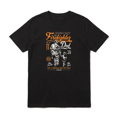 Firefighter Dad Vintage Fireman T-Shirt – Klassisches T-Shirt in Schwarz