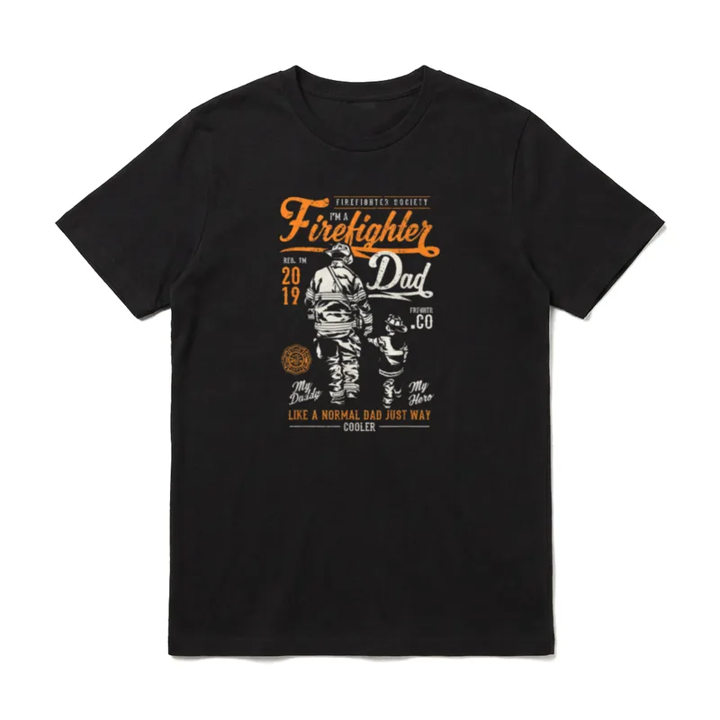 Firefighter Dad Vintage Fireman T-Shirt – Klassisches T-Shirt in Schwarz