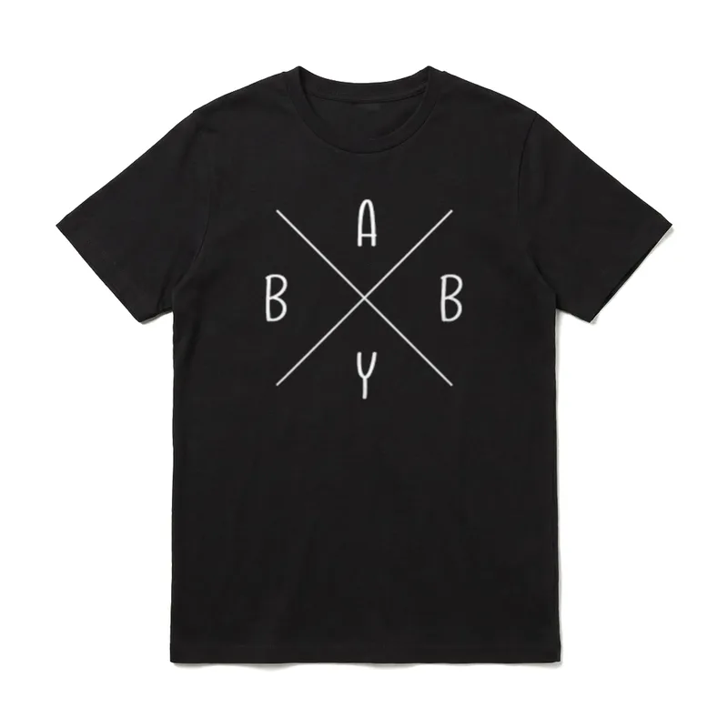 BABY Mutter Vater Kind T-Shirt – Weißes BABY um ein X geformt – Klassisches T-Shirt in Schwarz