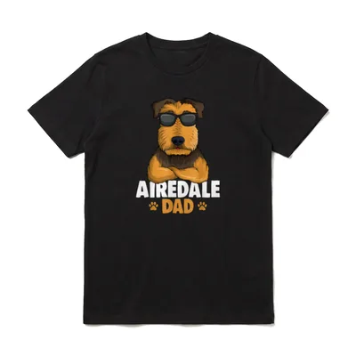 Airedale Terrier Papa Hunde T-Shirt – Klassisches T-Shirt in Schwarz