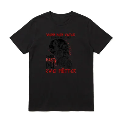 Wenn Dein Vater Keinen T-Shirt – Totenkopf mit Bart und Spruch über Väter und Mütter – Klassisches T-Shirt in Schwarz