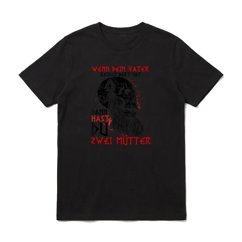Wenn Dein Vater Keinen T-Shirt – Totenkopf mit Bart und Spruch über Väter und Mütter – Klassisches T-Shirt in Schwarz