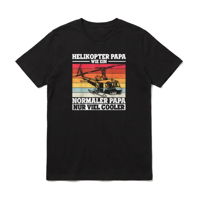 HELIKOPTER PAPA WIE T-Shirt – Klassisches T-Shirt in Schwarz