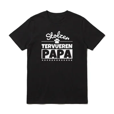Stolzer Tervueren Papa T-Shirt – Klassisches T-Shirt in Schwarz