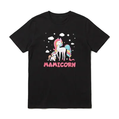 Mamicorn Mama Einhorn Unicorn T-Shirt – Klassisches T-Shirt in Schwarz