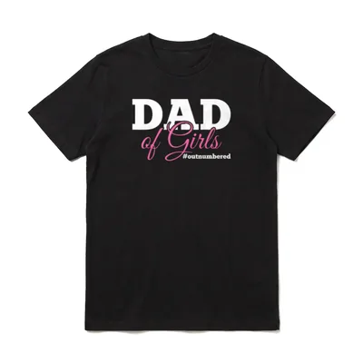 Vater Girl Geburt Mädchen T-Shirt – DAD of Girls Textaufdruck mit Hashtag – Klassisches T-Shirt in Schwarz