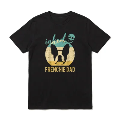 Frenchie Papa Tätowiert Französische T-Shirt – Klassisches T-Shirt in Schwarz