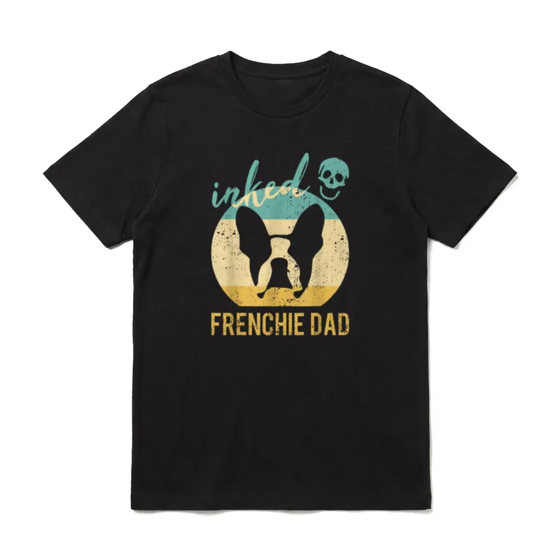Frenchie Papa Tätowiert Französische T-Shirt – Klassisches T-Shirt in Schwarz