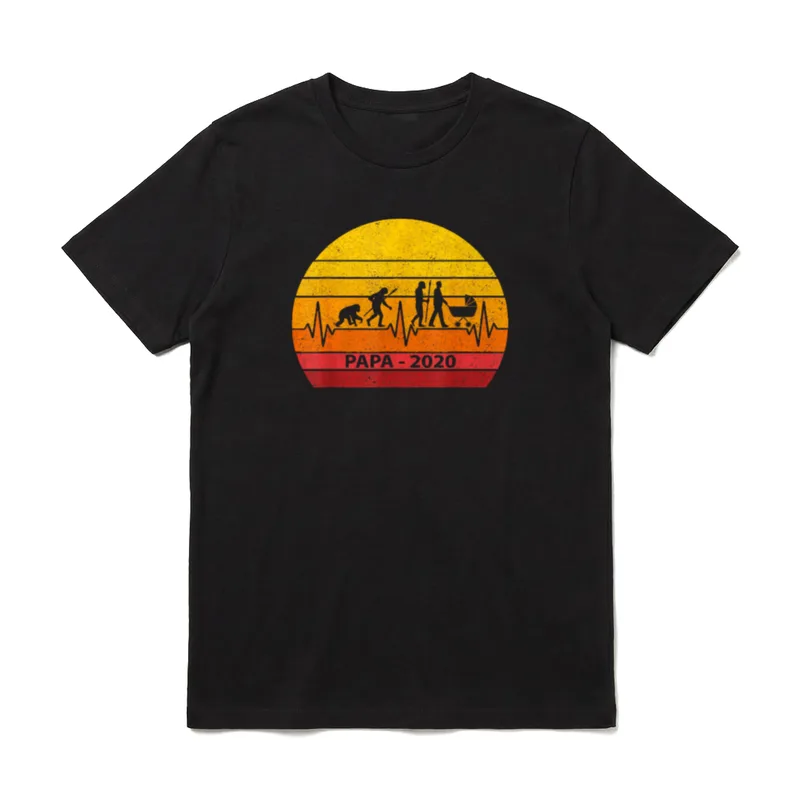 Papa Evolution Puls EKG T-Shirt – Klassisches T-Shirt in Schwarz