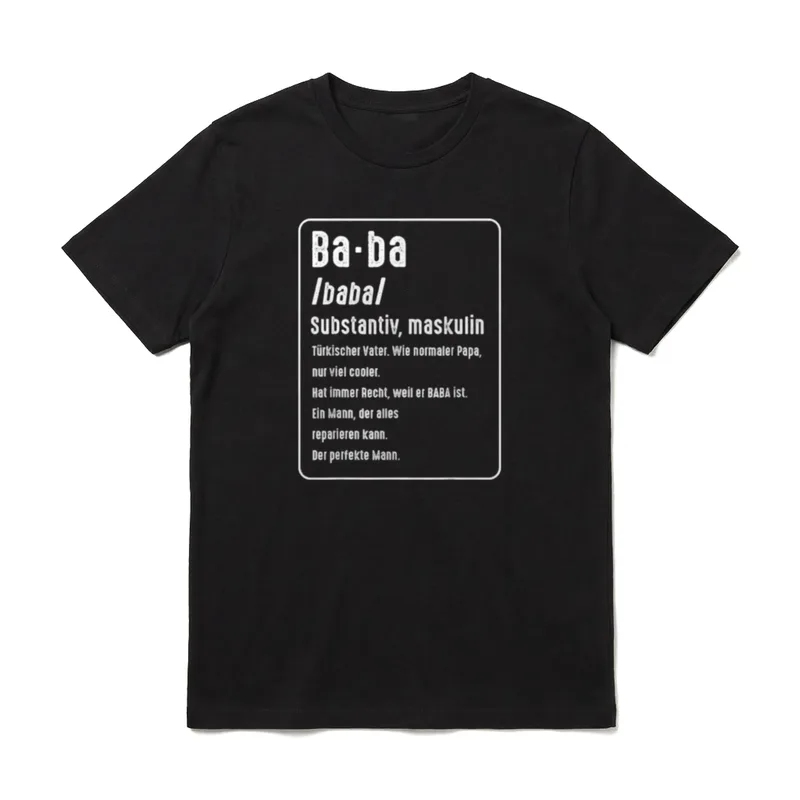 Baba Definition Türkischer Vater T-Shirt – Klassisches T-Shirt in Schwarz