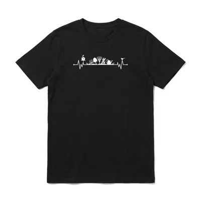 Herzschlag Gartenarbeit Papa Mama T-Shirt – Klassisches T-Shirt in Schwarz
