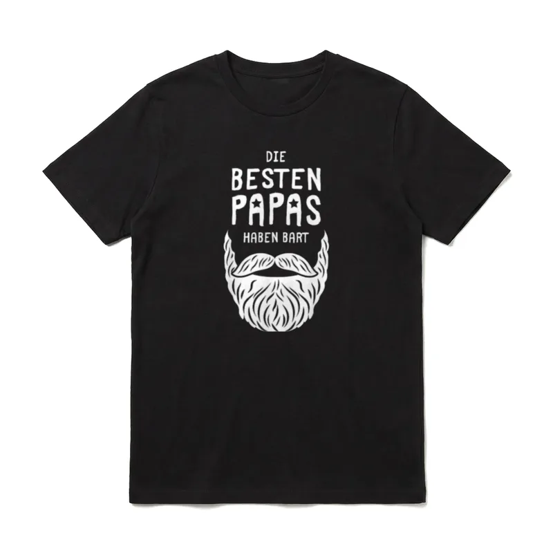 Papas mit Bart Lustiges T-Shirt – Klassisches T-Shirt in Schwarz