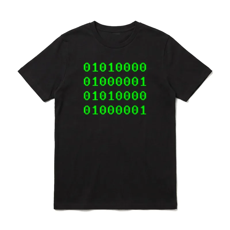 Binär Papa für Computer T-Shirt – Grüne Binärcode-Ziffern – Klassisches T-Shirt in Schwarz