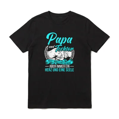 Vatertag T-Shirt Partnerlook – Papa und Tochter Fingerschnippchen Motiv mit Spruch – Klassisches T-Shirt in Schwarz