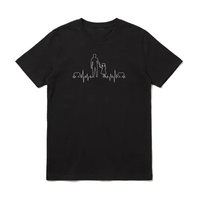 Vater & Tochter Herzschlag T-Shirt – Klassisches T-Shirt in Schwarz
