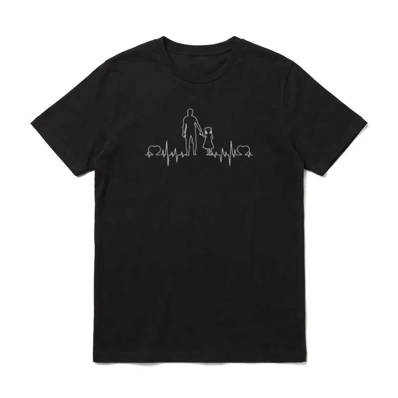Vater & Tochter Herzschlag T-Shirt – Klassisches T-Shirt in Schwarz