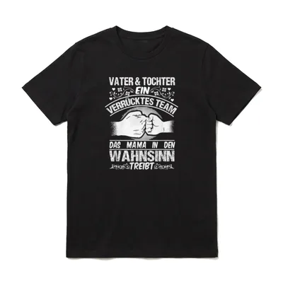 Vater und Tochter Partnerlook T-Shirt – Klassisches T-Shirt in Schwarz