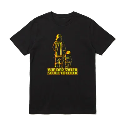 Vater Feuerwehrmann und Tochter T-Shirt – Klassisches T-Shirt in Schwarz