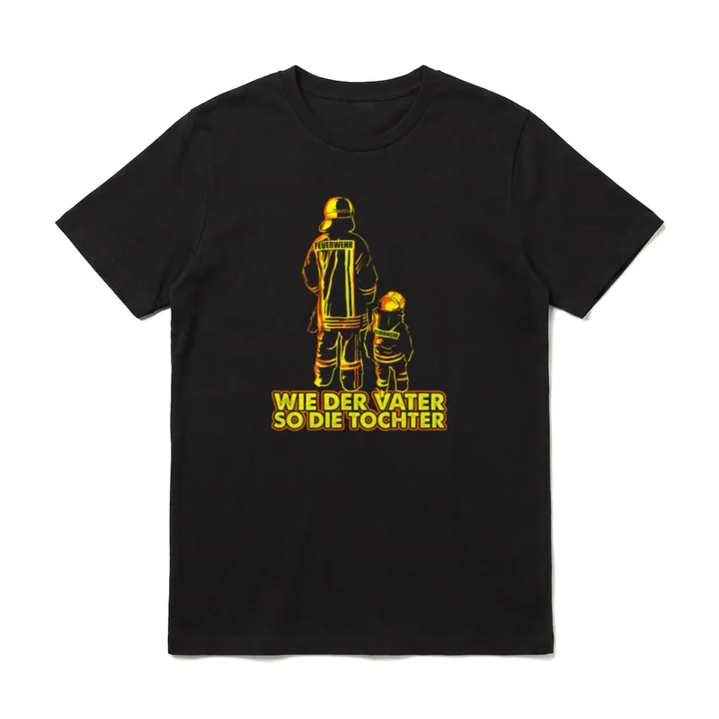 Vater Feuerwehrmann und Tochter T-Shirt – Klassisches T-Shirt in Schwarz