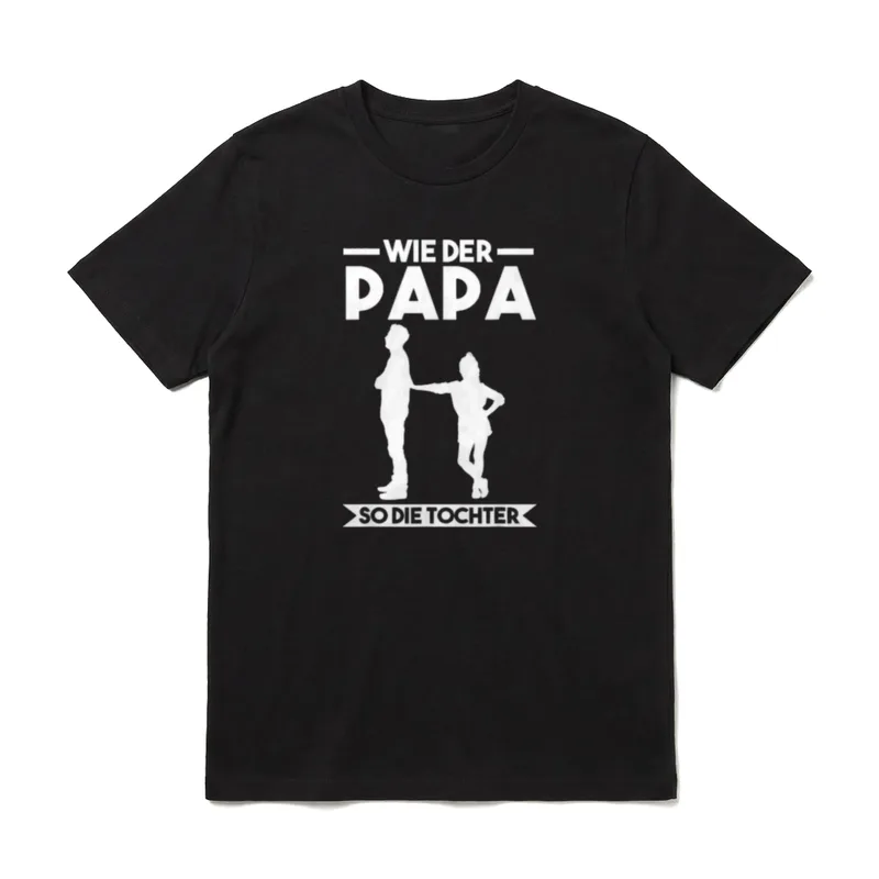 Wie der Papa so T-Shirt – Klassisches T-Shirt in Schwarz