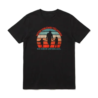 Vater von 2 Töchtern T-Shirt – Klassisches T-Shirt in Schwarz