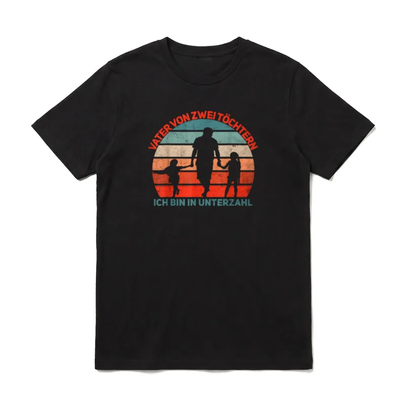 Vater von 2 Töchtern T-Shirt – Klassisches T-Shirt in Schwarz
