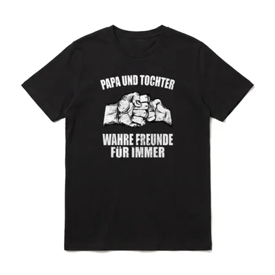 PAPA UND TOCHTER Partnerlook Fäuste T-Shirt – Klassisches T-Shirt in Schwarz