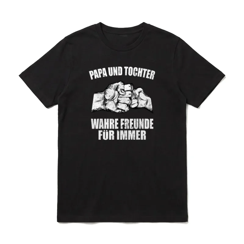 PAPA UND TOCHTER Partnerlook Fäuste T-Shirt – Klassisches T-Shirt in Schwarz